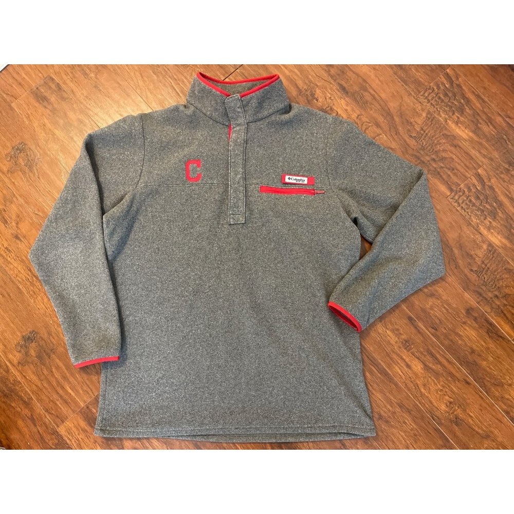 Columbia PFG Cleveland Guardians Snap Fleece Pullover Mens Size Large
